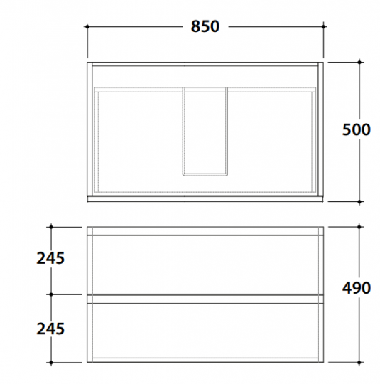 Тумба настенная с выдвижным ящиком Globo Linea LP4985D 85x50x49 схема 2