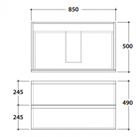 Тумба настенная с выдвижным ящиком Globo Linea LP4985S 85x50x49 схема 2