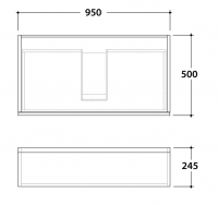 Тумба в ванную Globo Linea LP4995S 95x50x49 схема 2