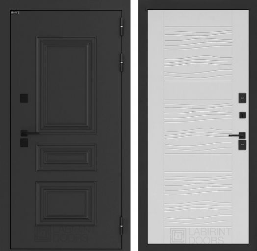 Входная дверь Лабиринт Аляска Лайт - 06 Белое дерево с терморазрывом