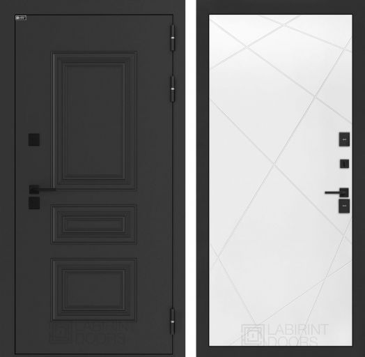 Входная дверь Лабиринт Аляска Лайт - 24 Белый софт с терморазрывом