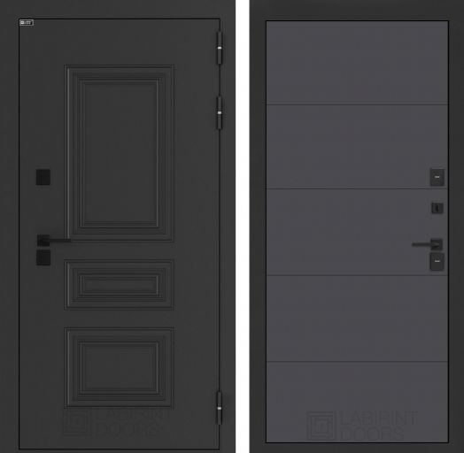 Входная дверь Лабиринт Аляска Лайт - 13 Графит софт с терморазрывом