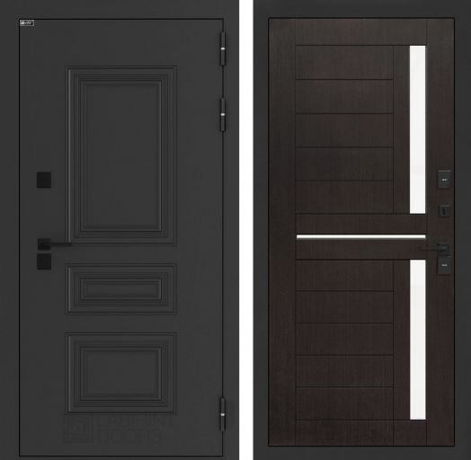 Входная дверь Лабиринт Аляска Лайт - 02 Венге , стекло белое с терморазрывом