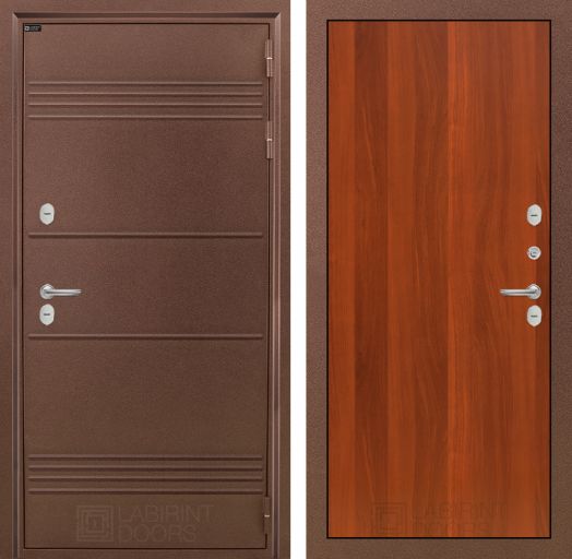 Входная дверь Лабиринт Термо Лайт - 05 Итальянский орех с терморазрывом