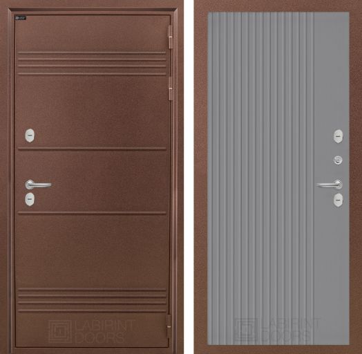 Входная дверь Лабиринт Термо Лайт - 29 Серый софт с терморазрывом