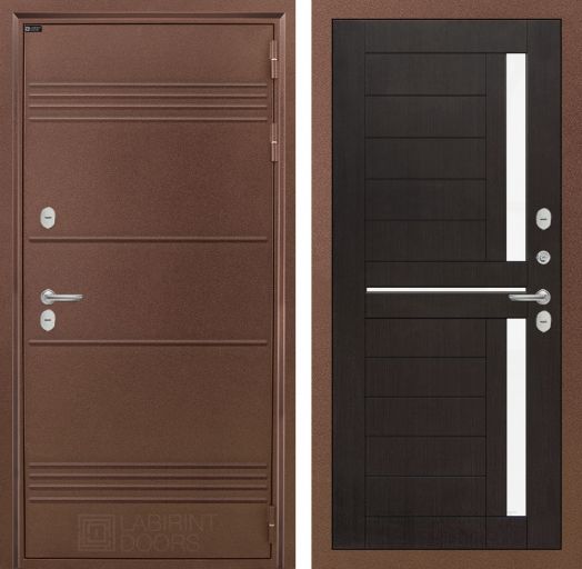 Входная дверь Лабиринт Термо Лайт - 02 Венге, стекло белое с терморазрывом