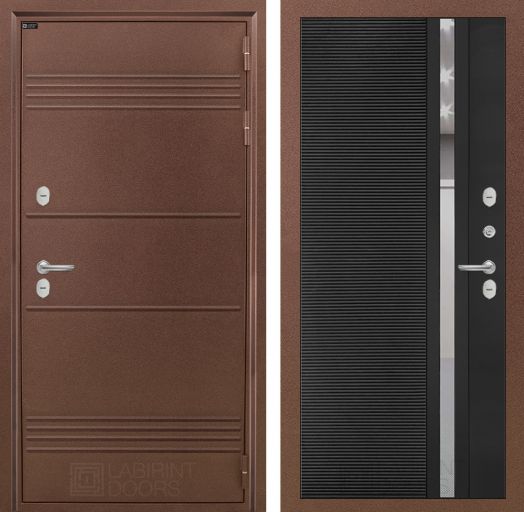 Входная дверь Лабиринт Термо Лайт - 31 Черный кварц с терморазрывом