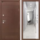 Входная дверь Лабиринт Термо Лайт - Зеркало панорама Белый софт с терморазрывом