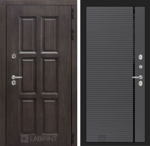 Входная дверь Лабиринт Лондон - 22 Графит софт, черная вставка с терморазрывом