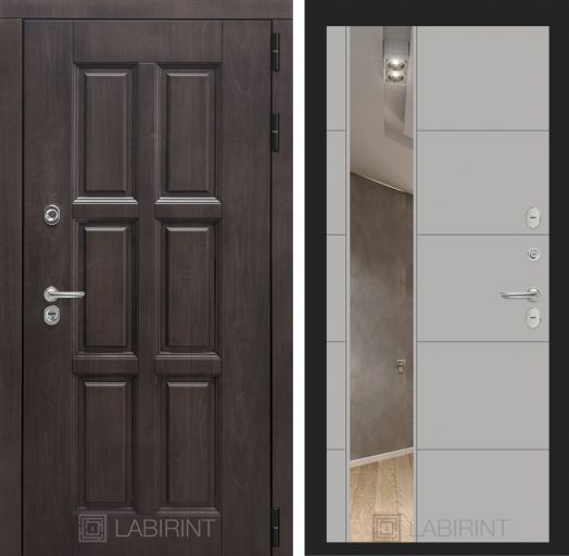 Входная дверь Лабиринт Лондон - 19 Зеркало Грей софт с терморазрывом