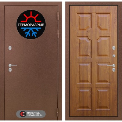 Входная дверь Лабиринт Термомагнит - 17 Золотой дуб с терморазрывом