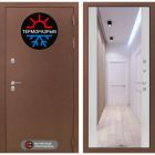 Входная дверь Лабиринт Термомагнит - Зеркало максимум Сандал белый с терморазрывом