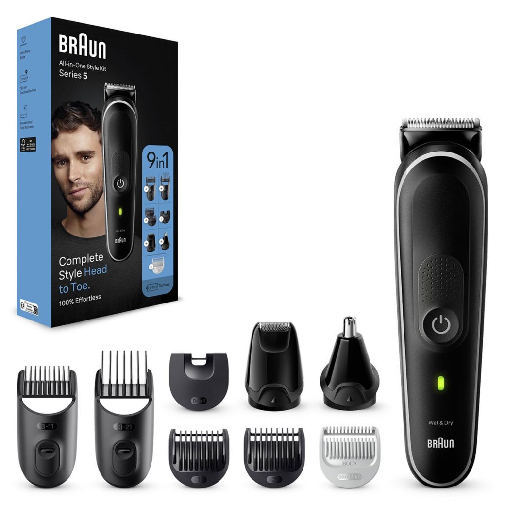 Триммер Braun MGK5420 Series 5, для волос, бороды и усов, черный/серый