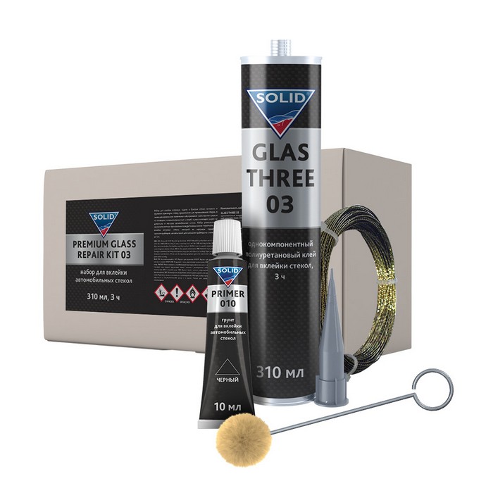 Solid 003.PGR.03 PROF Premium Glass Repair Kit 03 Набор для вклейки автомобильных стекол 310мл. 3ч