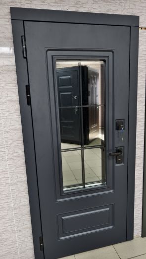 Входная дверь Termo-door Эверест - Грей софт с терморазрывом и стеклопакетом