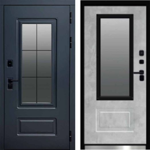 Входная дверь Termo-door Эверест - Бетон светлый с терморазрывом и стеклопакетом