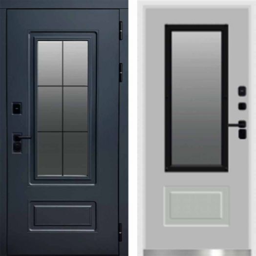 Входная дверь Termo-door Эверест - Белый софт, белый короб с терморазрывом и стеклопакетом
