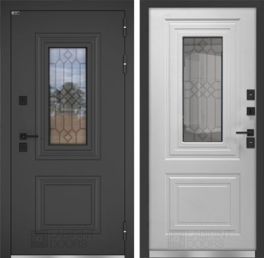 Входная дверь с терморазрывом и стеклопакетом Входная Лабиринт ВЕРСА - Белый софт