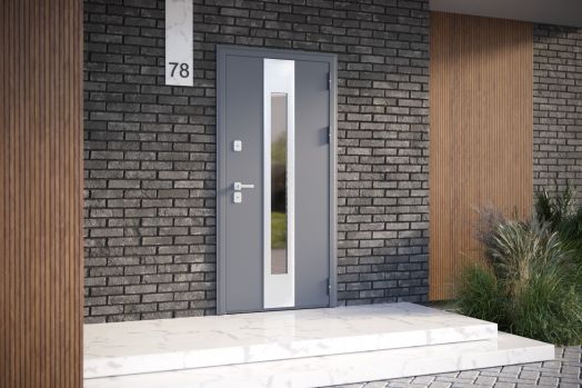 Входная дверь с терморазрывом и стеклопакетом Тундра RAL 7024 - Белый