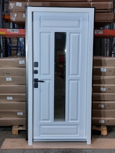 Входная дверь с терморазрывом и стеклопакетом Амира Эмаль RAL 7024 - Белый