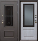 Входная дверь с терморазрывом и стеклопакетом Рекс 31 Аляска Искра медная - Сосна белая