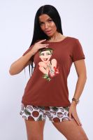 Пижама с шортами GIRL [коричневый]