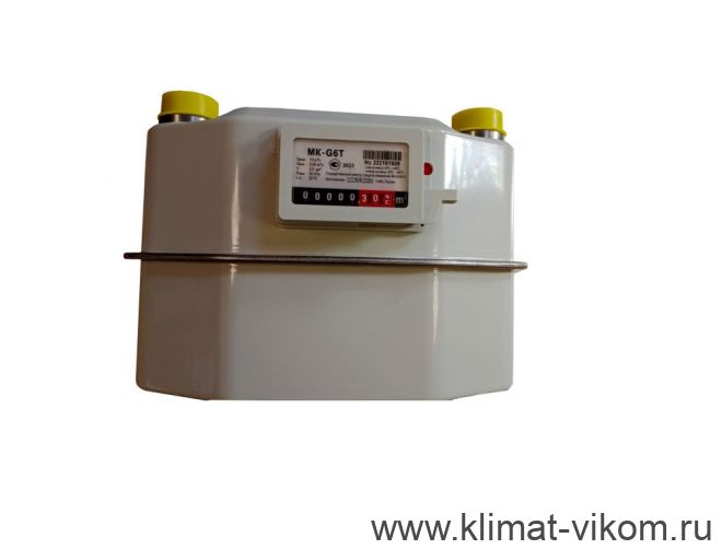 Счетчик газовый бытовой МК G6Т правый V2 (мо 250мм, резьб.соед. 32) Метэко 2025г.