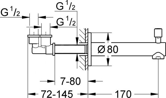 Излив Grohe Concetto New 13281 001 для ванны и душа схема 2