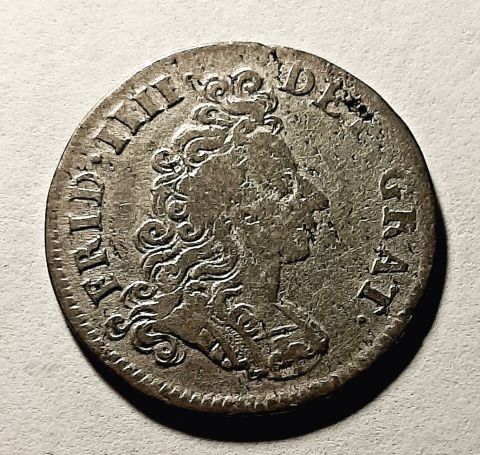 8 скиллингов 1704 Дания Норвегия AUNC- XF Редкий год