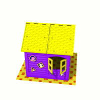 Домик фиолетово-жёлтый 120x120 см