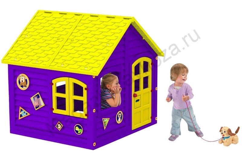 Домик фиолетово-жёлтый 120x120 см