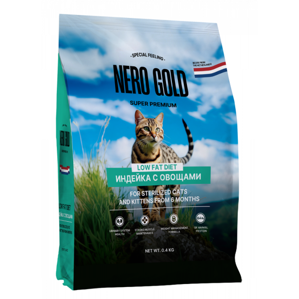 Сухой корм для стерилизованных кошек Nero Gold Super Premium Sterilised с индейкой