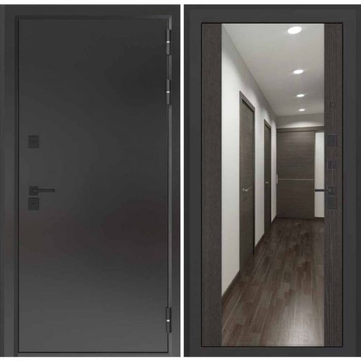 Входная дверь с терморазрывом Бункер BN 10 Тепло Плюс - Зеркало максимум Венге