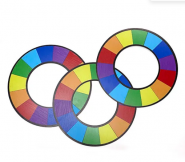 Изменение цвета дисков Plastic Rainbow Rings 30 см