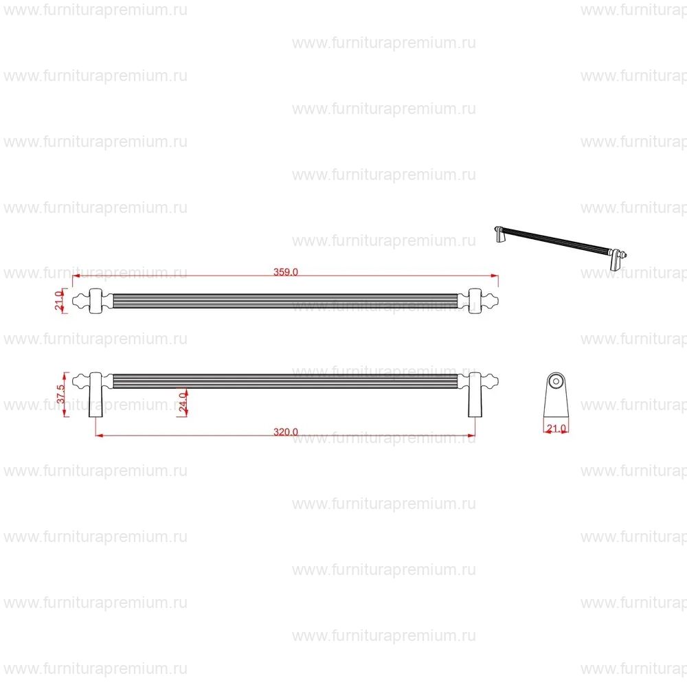 Мебельная ручка-скоба Cebi A1121/320