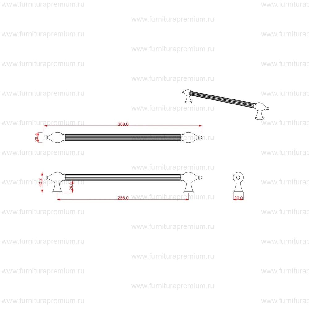 Мебельная ручка-скоба Cebi A1124/256