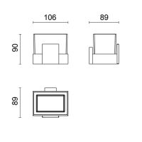 Стакан настенный Oasis Square 0SQR01500900011 схема 2 Стакан настенный Oasis Square 0SQR01500900011 схема 2