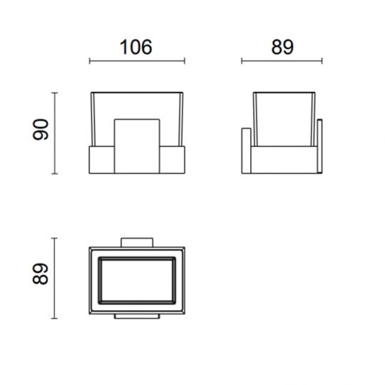 Стакан настенный Oasis Square 0SQR01500900011 схема 2 Стакан настенный Oasis Square 0SQR01500900011 схема 2