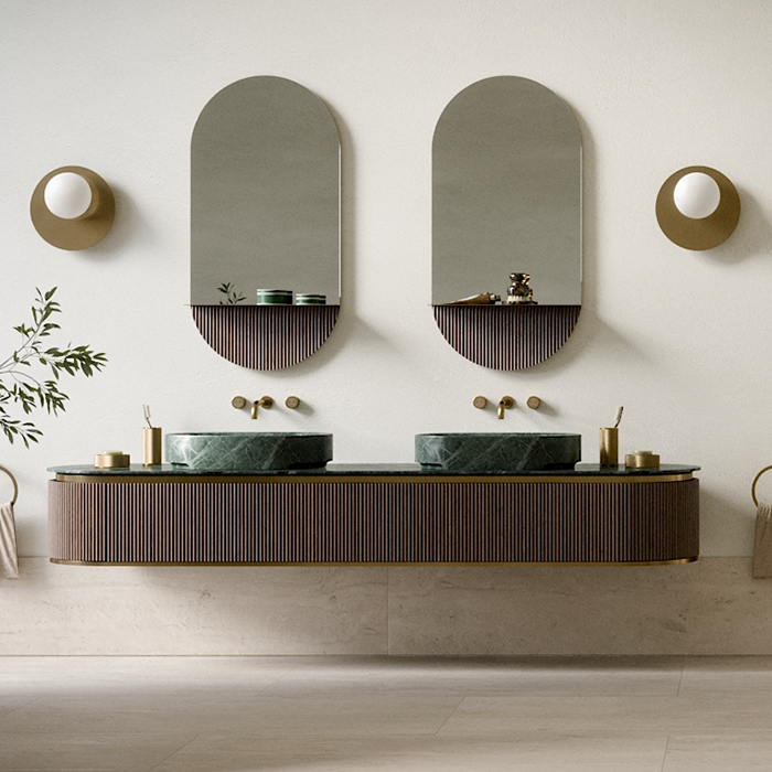 Изображение Комплект мебели №1 Oasis Naos 236х56x32 см подвесной три тумбы и топ