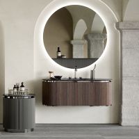 Комплект мебели №4 Oasis Naos 126х56x45 см подвесной тумба с боковинами и мраморный топ схема 1