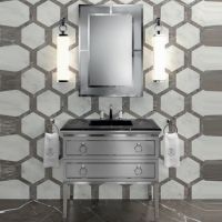 Комплект мебели №30 Oasis Lutetia 93х53х210 см напольная консоль с раковиной и столешницей с зеркалом схема 1