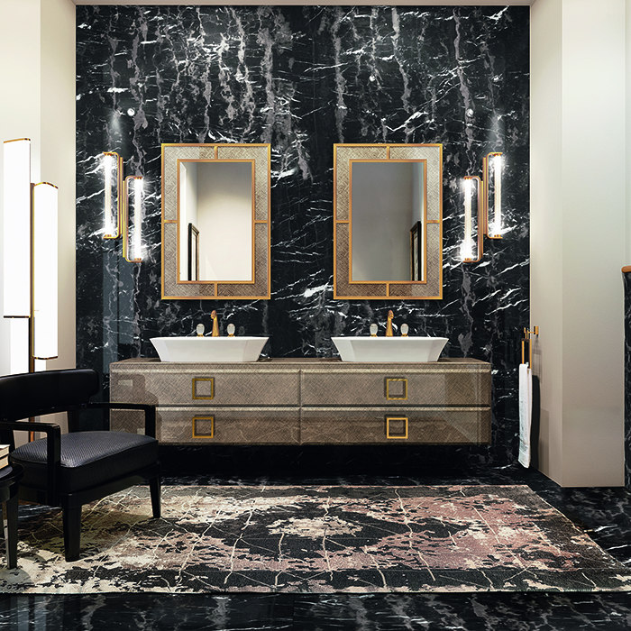 Комплект мебели №22 Oasis Daphne подвесная тумба с накладной раковиной 214х52.5х220 см