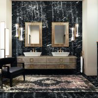 Комплект мебели №22 Oasis Daphne подвесная тумба с накладной раковиной 214х52.5х220 см схема 1