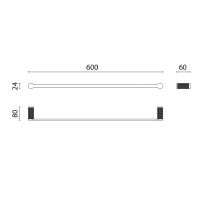 Полотенцедержатель Oasis Defile 0AGD004 60 см подвесной схема 2