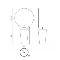 Комплект мебели №25 Oasis Profilo 50х50х220 см напольная раковина с зеркалом схема 2