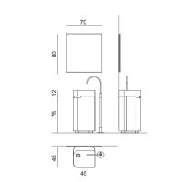 Комплект мебели №23 Oasis Profilo 45х45х200 см напольная тумба с раковиной схема 2