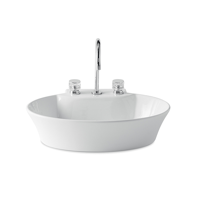 Изображение Раковина накладная овальная Oasis 0CALAOVBL3 62.5х44 см 3 отверстия