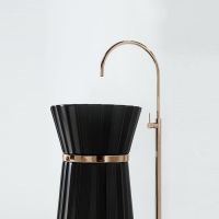 Раковина Oasis Plisse 0PI440NL напольная 44х95 см без отверстия и перелива в комплекте с донным клапаном схема 3