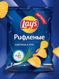 Чипсы ”Lays” со сметаной и луком рифленые 70г