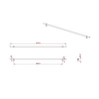 Мебельная ручка-рейлинг Cebi A1260/800 Smooth схема